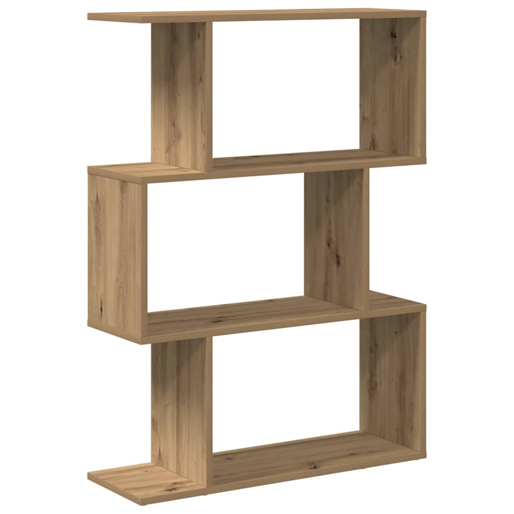 Pregrada / regal za knjige 3 razina hrast 70x24x97 cm drveni