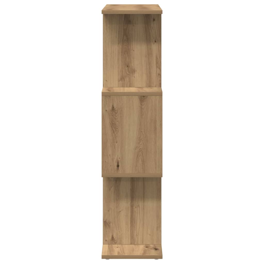 Pregrada / regal za knjige 3 razina hrast 70x24x97 cm drveni