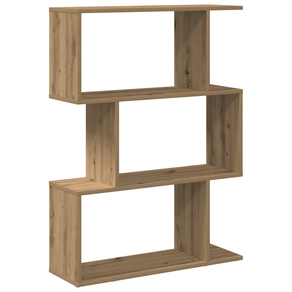 Pregrada / regal za knjige 3 razina hrast 70x24x97 cm drveni