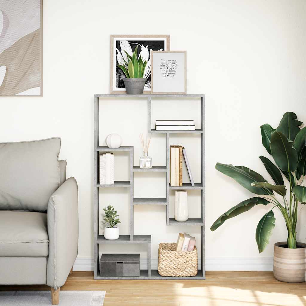 Regal za knjige boja betona 72 x 20 x 120,5 cm konstruirano drvo