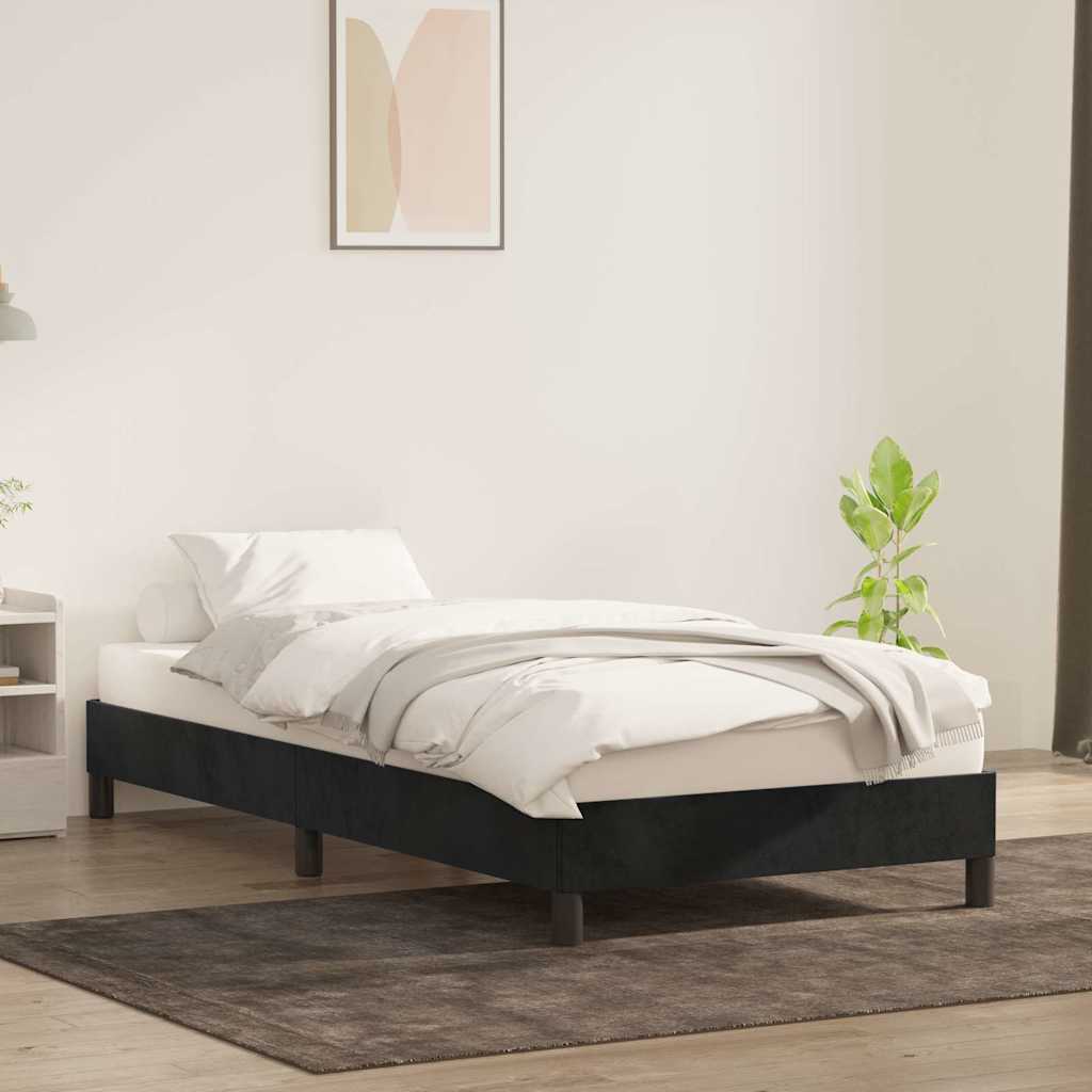 Okvir kreveta bez madraca crni 90x210 cm baršun