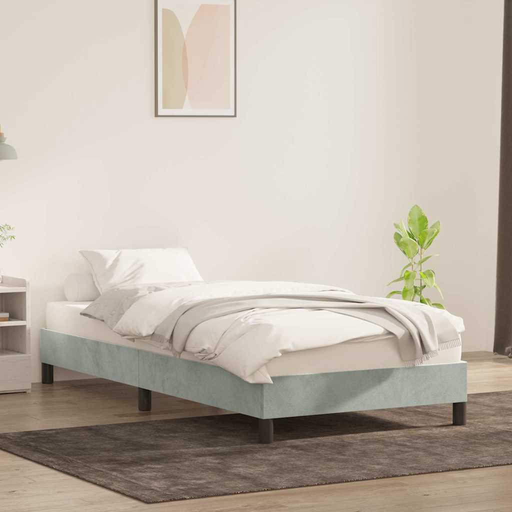 Okvir kreveta bez madraca svijetlo sivi 100x210 cm baršun
