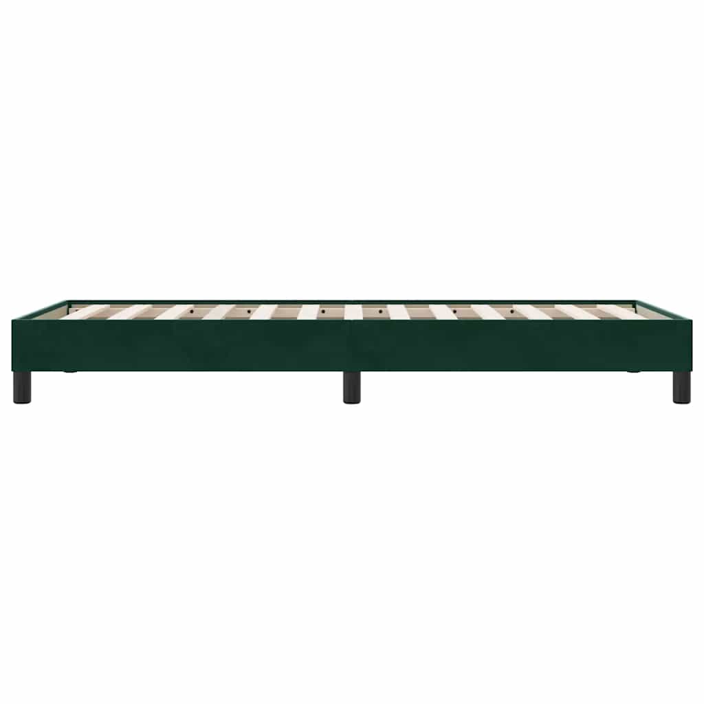 Okvir kreveta bez madraca tamnozeleni 100x210 cm baršun