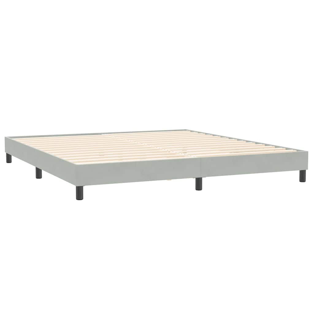 Okvir kreveta bez madraca svijetlo sivi 200x210 cm baršun
