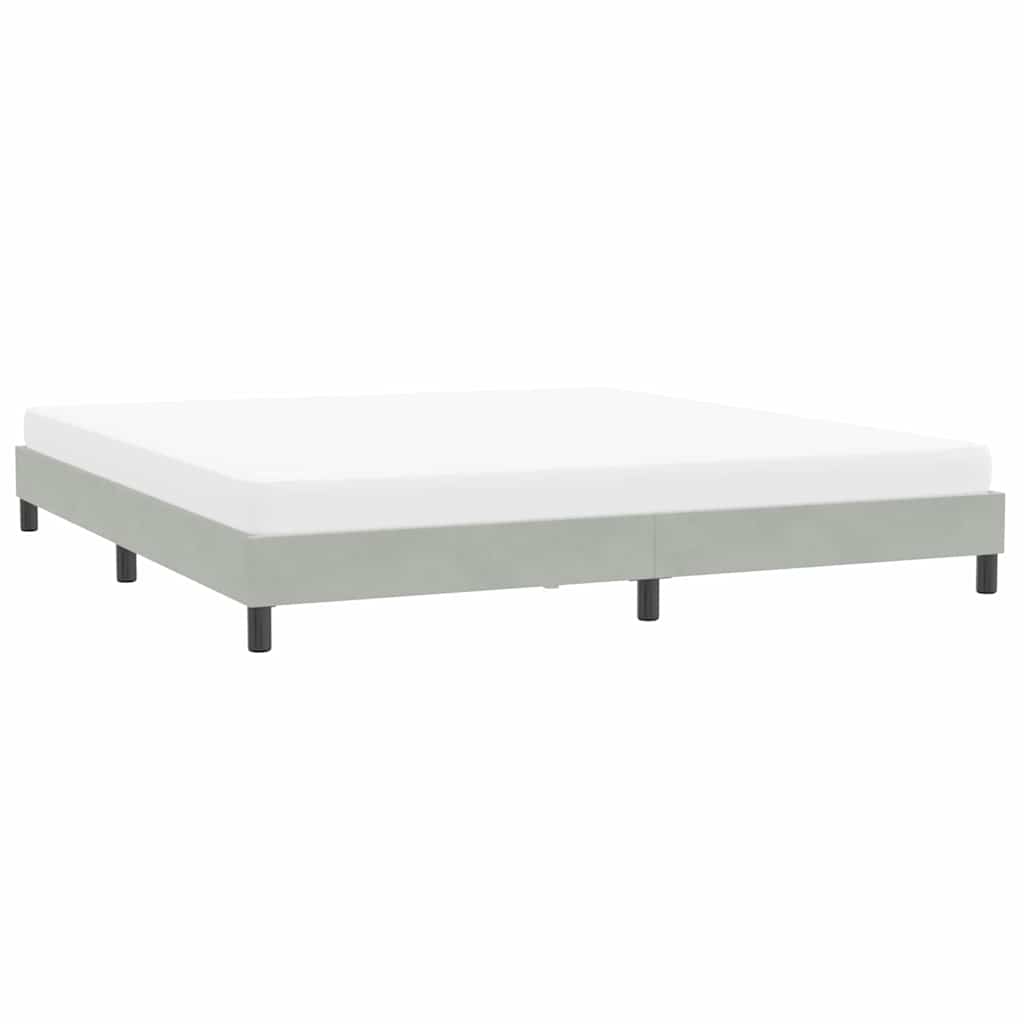 Okvir kreveta bez madraca svijetlo sivi 200x210 cm baršun