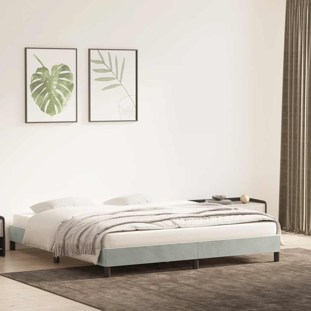 Okvir kreveta bez madraca svijetlo sivi 180x220 cm baršun