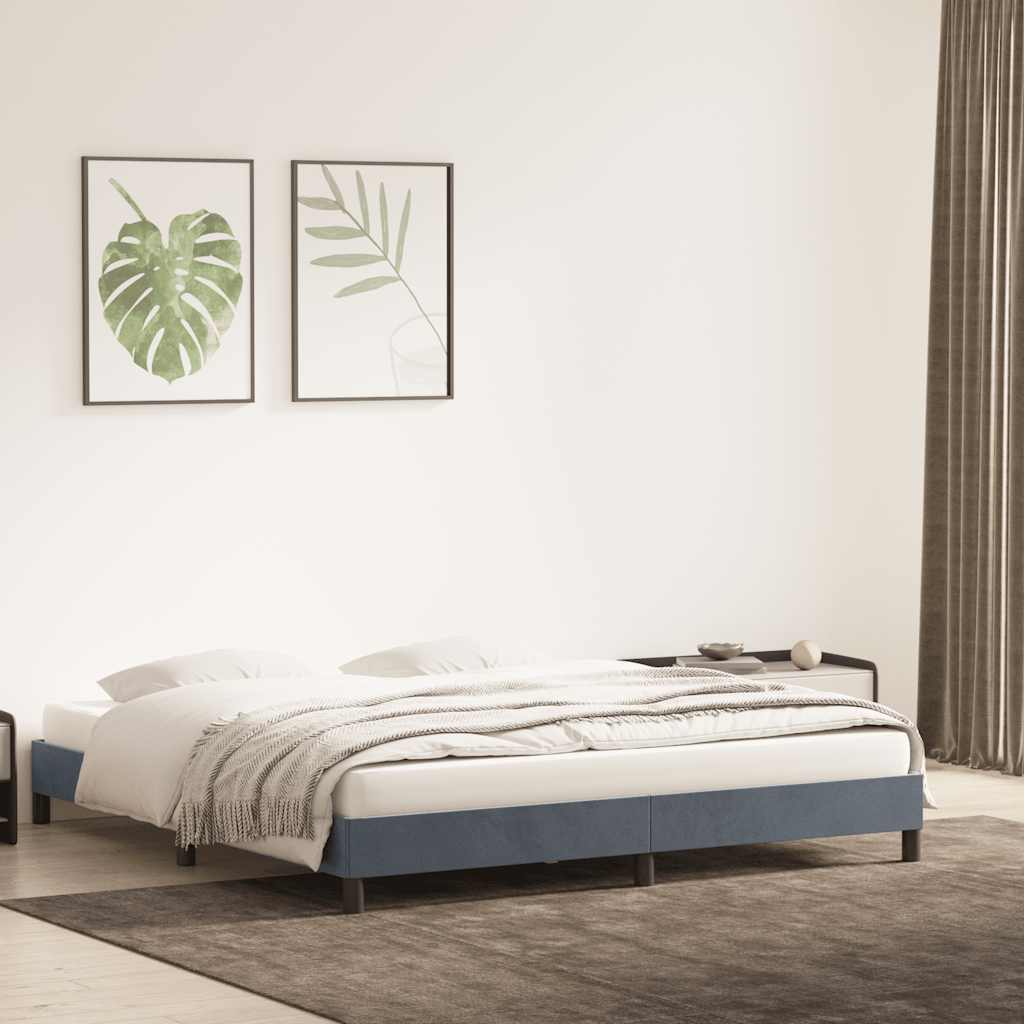 Okvir kreveta bez madraca tamno siva 200x220 cm baršun