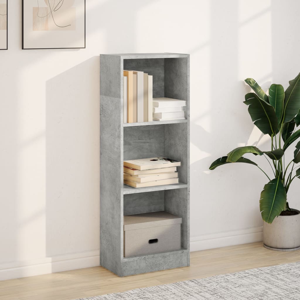 Regal za knjige boja betona 40x24x109 cm konstruirano drvo