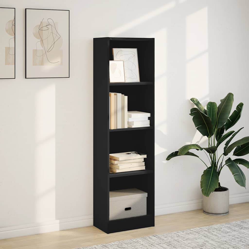 Regal za knjige crni 40x24x143 cm od konstruiranog drva