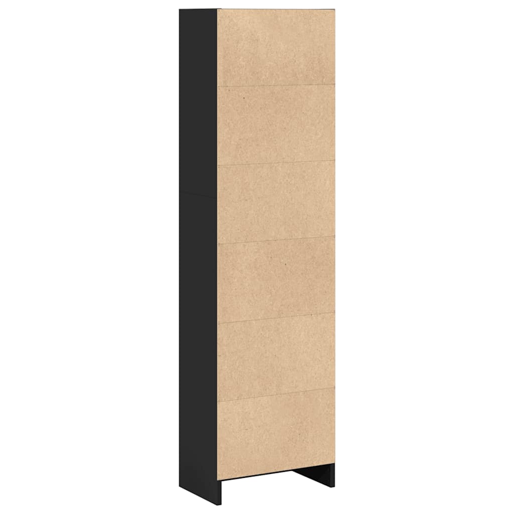 Regal za knjige crni 40x24x143 cm od konstruiranog drva
