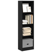 Regal za knjige crni 40x24x143 cm od konstruiranog drva