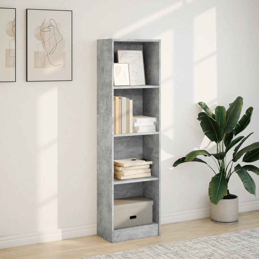 Regal za knjige boja betona 40x24x143 cm konstruirano drvo