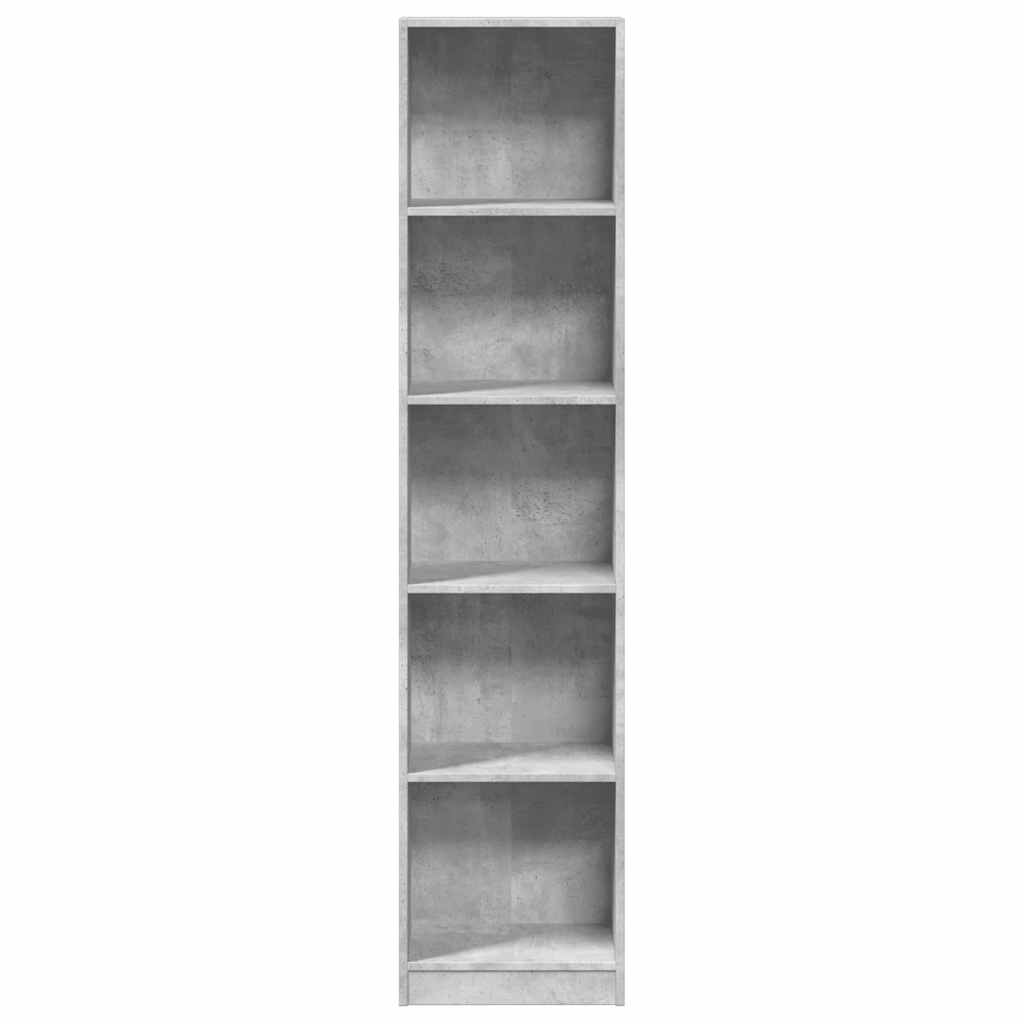 Regal za knjige boja betona 40x24x176 cm konstruirano drvo