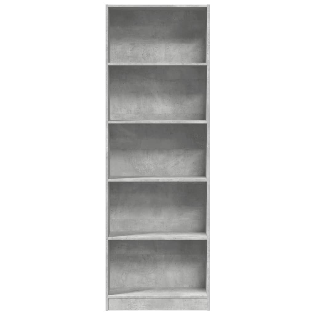 Regal za knjige boja betona 60x24x176 cm konstruirano drvo