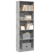 Regal za knjige boja betona 60x24x176 cm konstruirano drvo