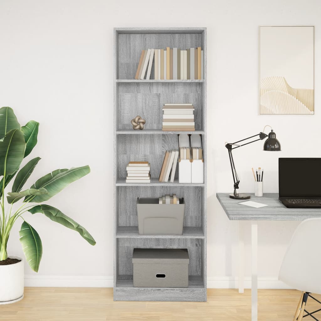 Regal za knjige boja hrasta 60x24x176 cm konstruirano drvo