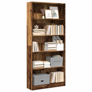 Regal za knjige boja starog drva 80x24x176 cm drveni