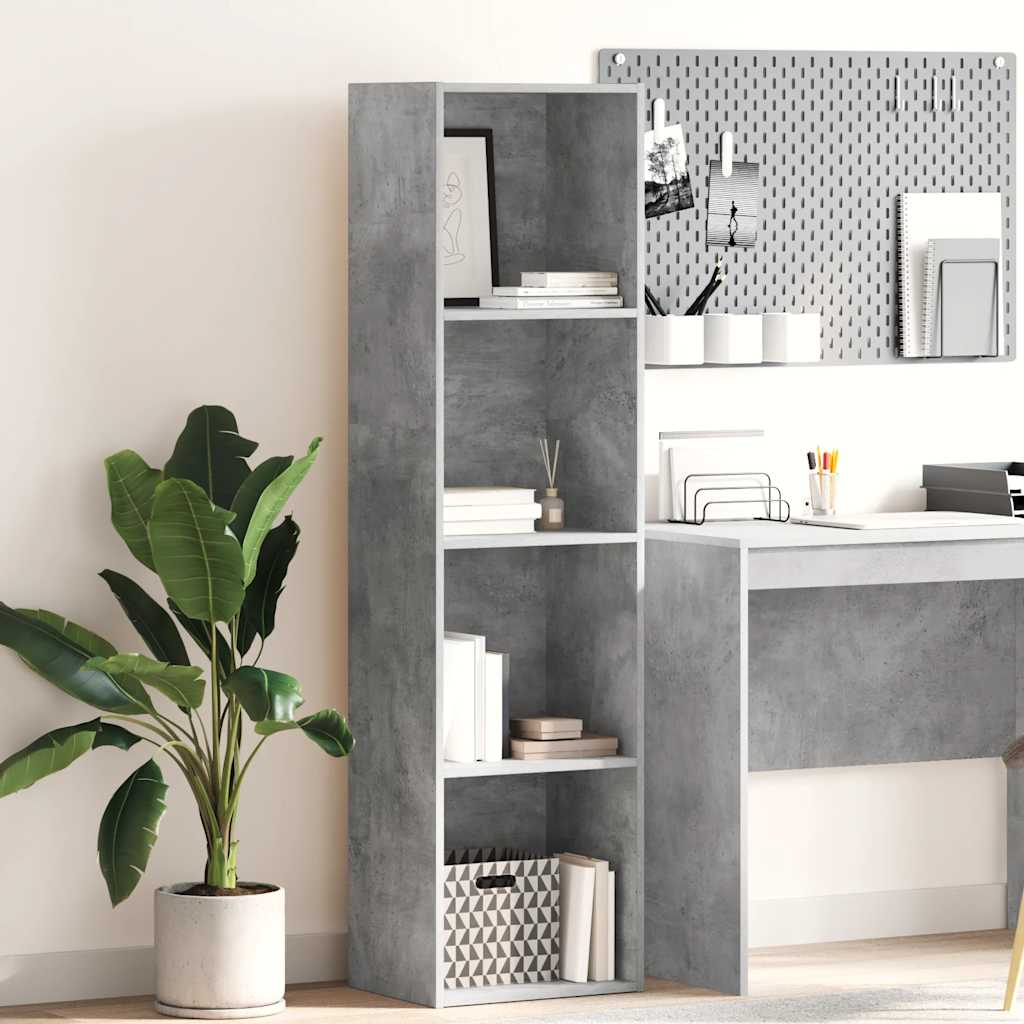 Regal za knjige boja betona 40x30x152 cm konstruirano drvo