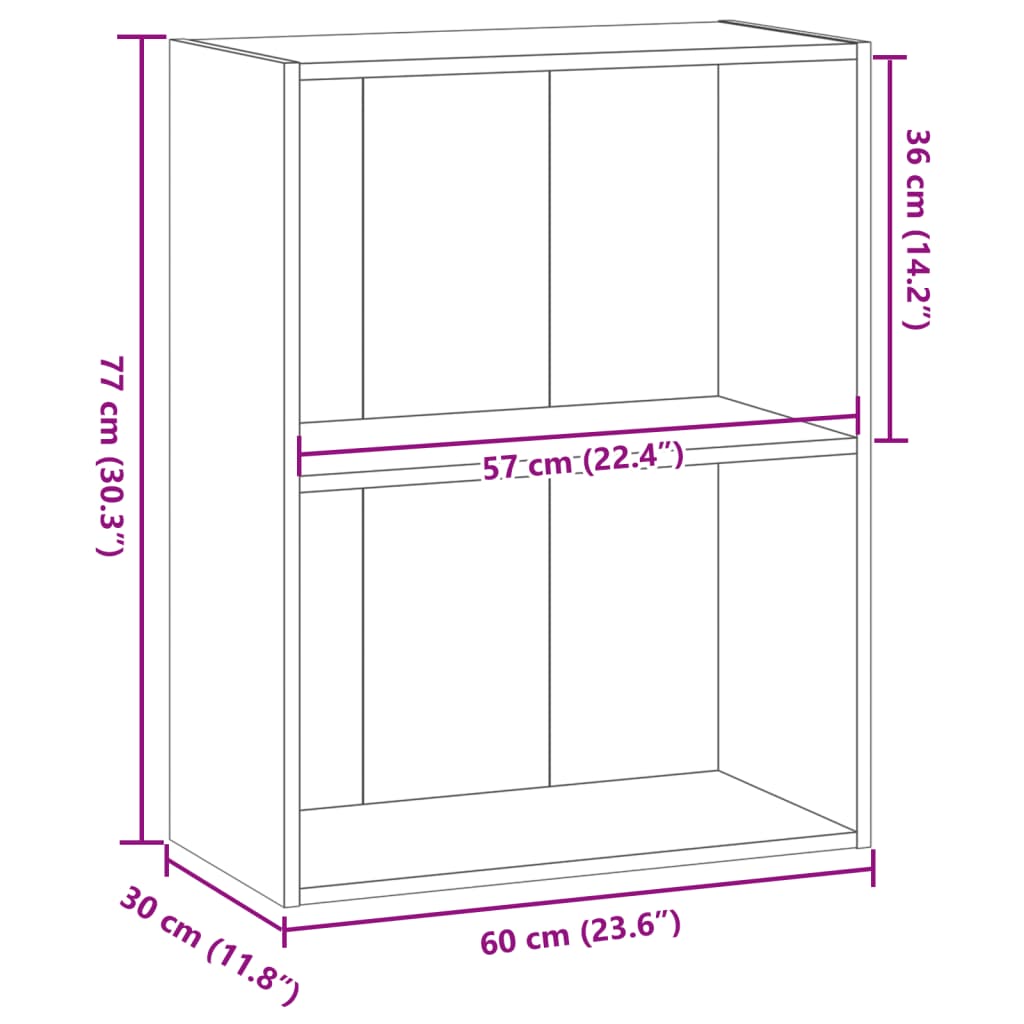 Regal za knjige boja starog drva 60x30x77 cm konstruirano drvo