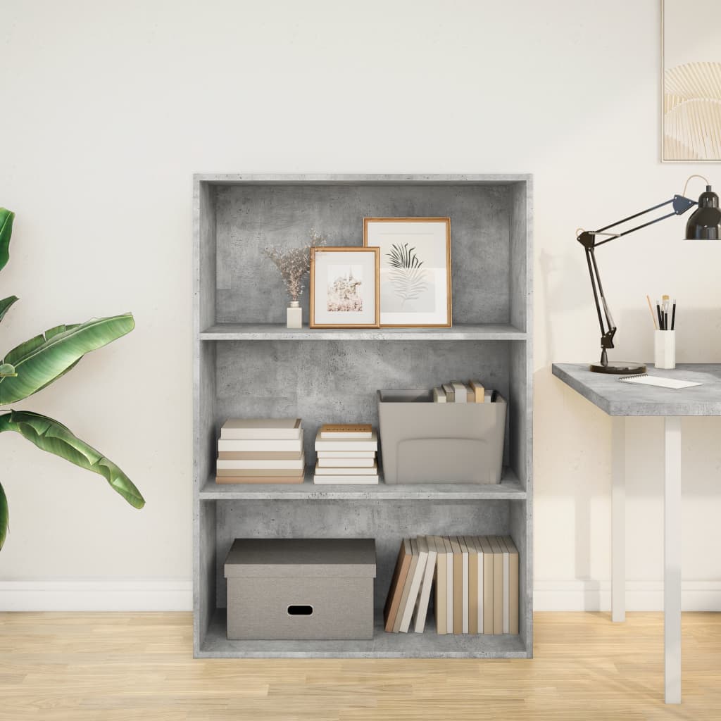 Regal za knjige boja betona 80x30x114 cm konstruirano drvo
