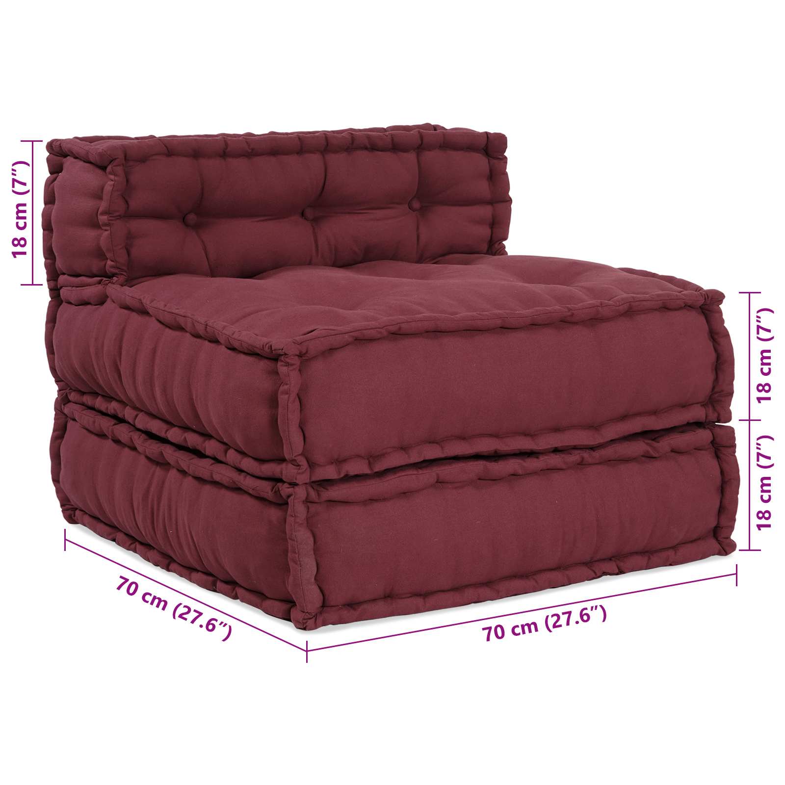 Modularna sofa 4 pcs Bordo Tkanina