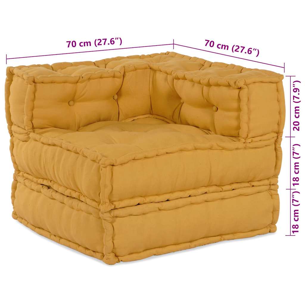 Modularna sofa 4 pcs Žuta Tkanina