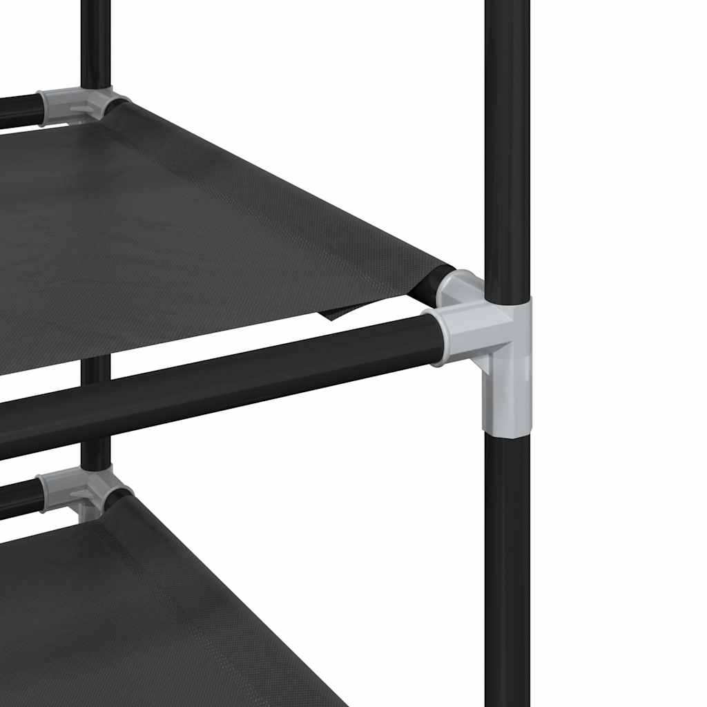 Stalak za cipele 8 nivoa crni 44x28x145 cm netkana tkanina
