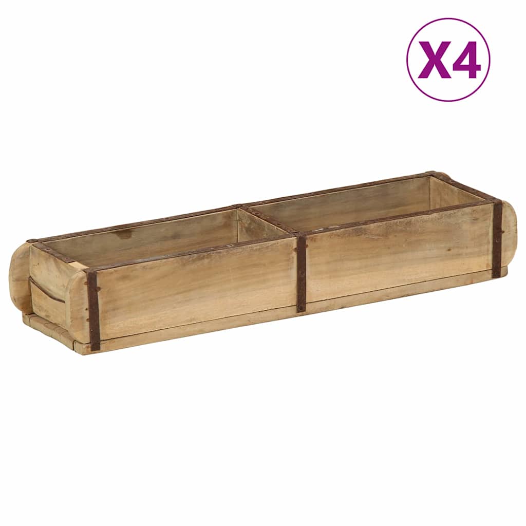 Pladanj 4 pcs Smeđa 57 x 15 x 9 cm Čvrsto drvo iz reciklaže
