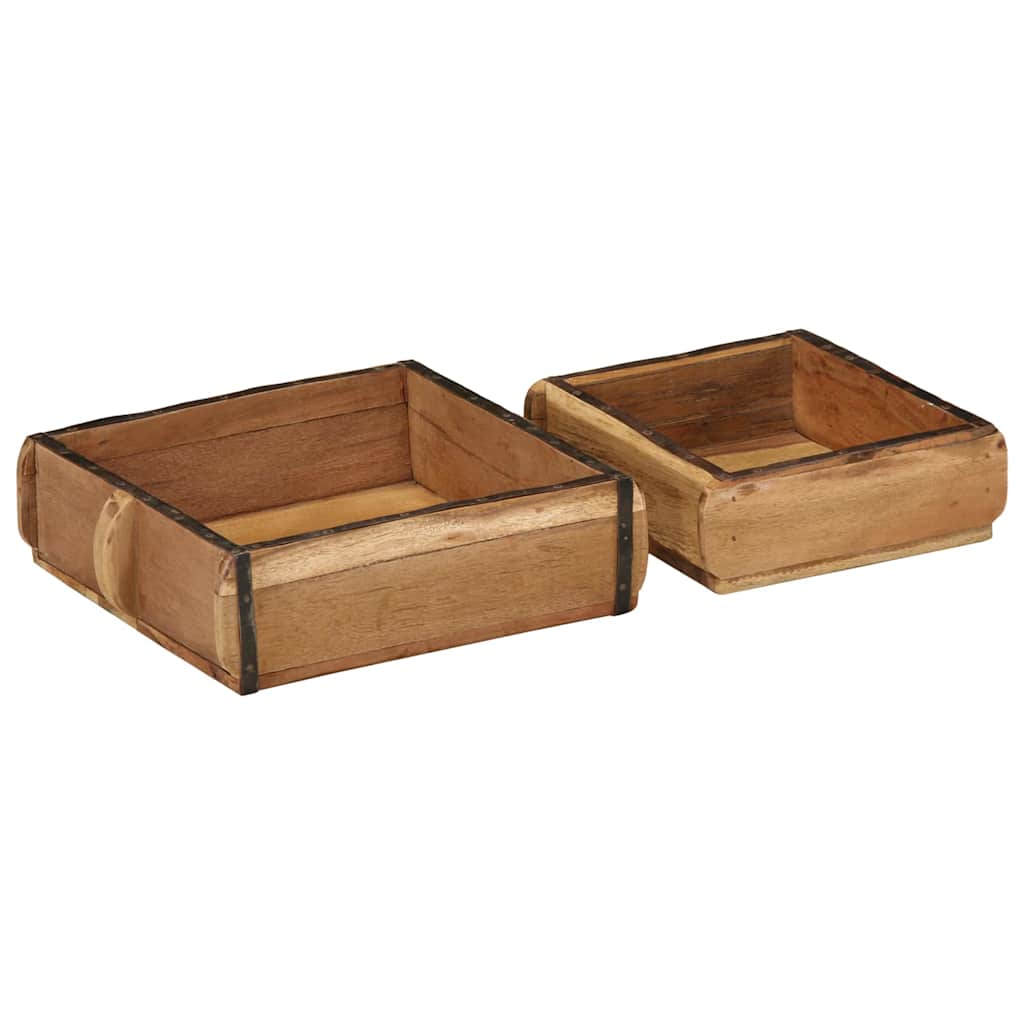 Pladanj 2 pcs Smeđa 29 x 31 x 10 cm Čvrsto drvo iz reciklaže