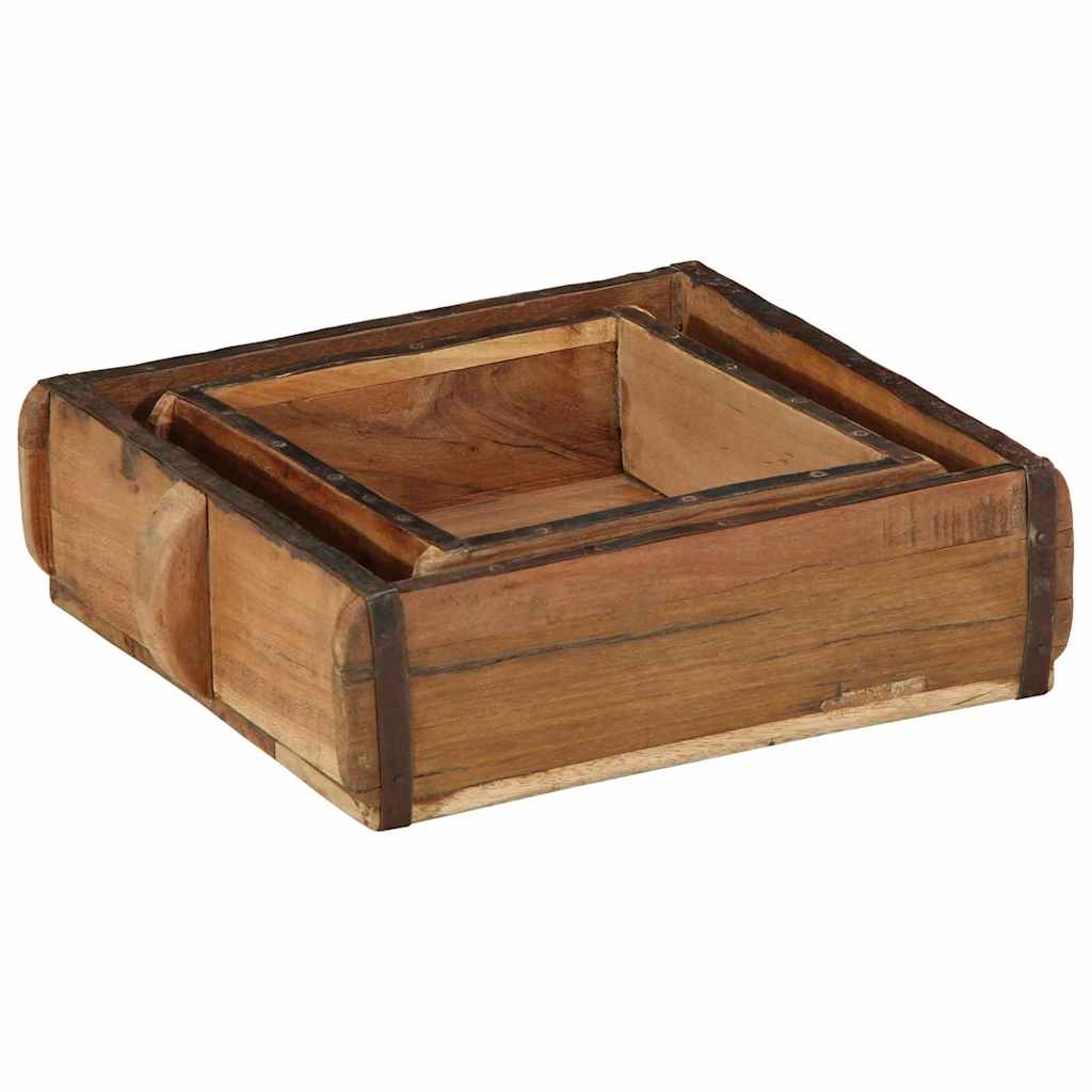 Pladanj 2 pcs Smeđa 29 x 31 x 10 cm Čvrsto drvo iz reciklaže