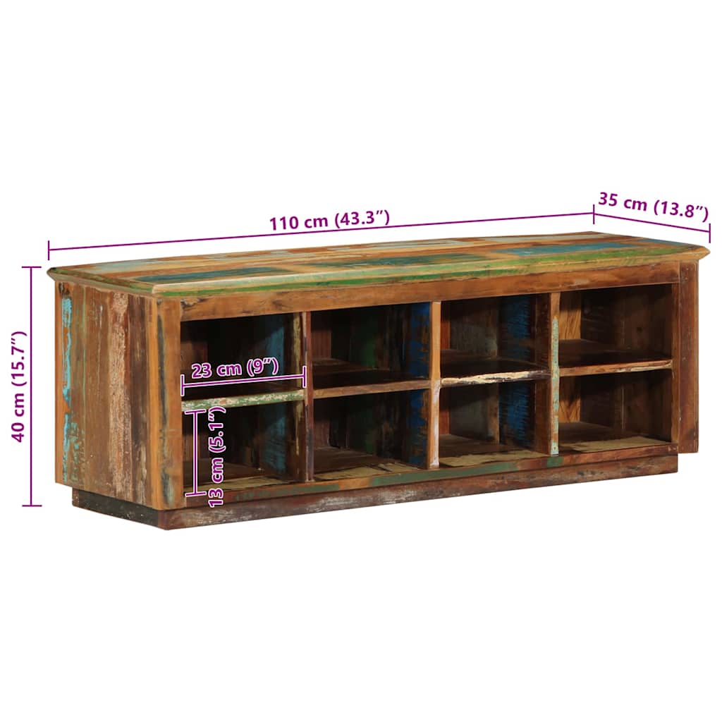 Ormar za cipele Smeđa 110 x 35 x 40 cm Čvrsto drvo iz reciklaže