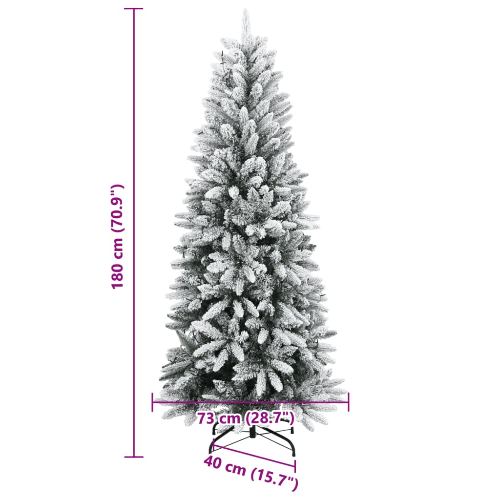 Umjetno božićno drvce s 300 LED žarulja i snijegom 180 cm
