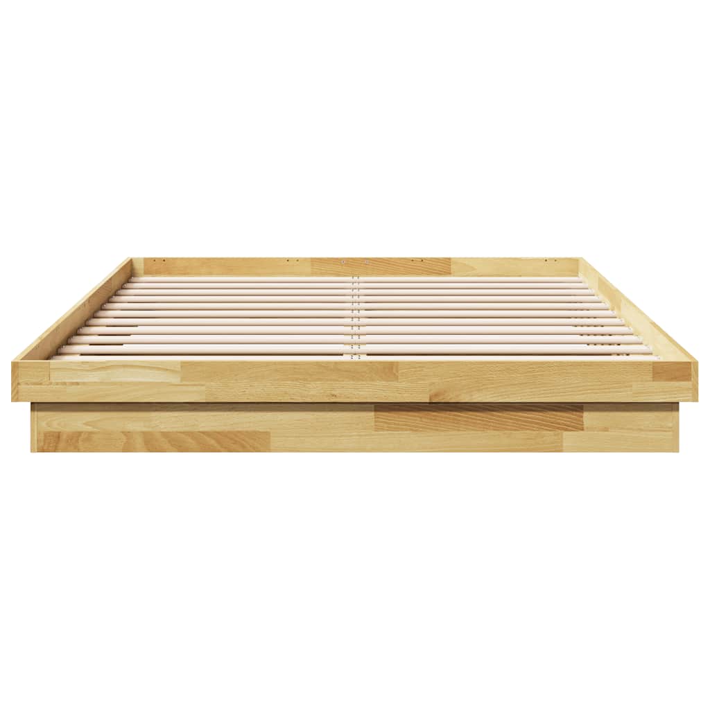 Okvir kreveta bez madraca 135x190 cm puno drvo hrast