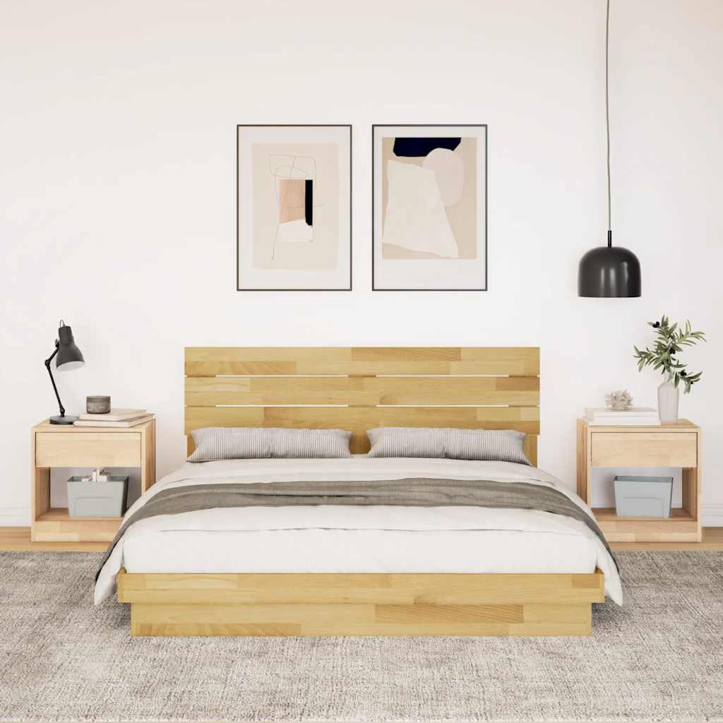 Okvir kreveta uzglavljem bez madraca 160x200 cm puno drvo hrast