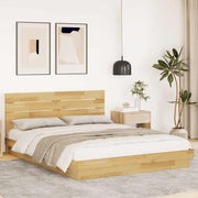 Okvir kreveta uzglavljem bez madraca 150x200 cm puno drvo hrast