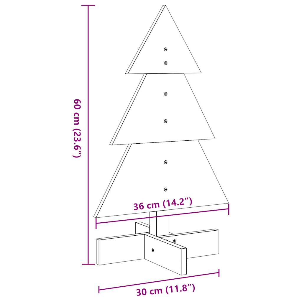 Drveno ukrasno božićno drvce voštano smeđi 60 cm od borovine