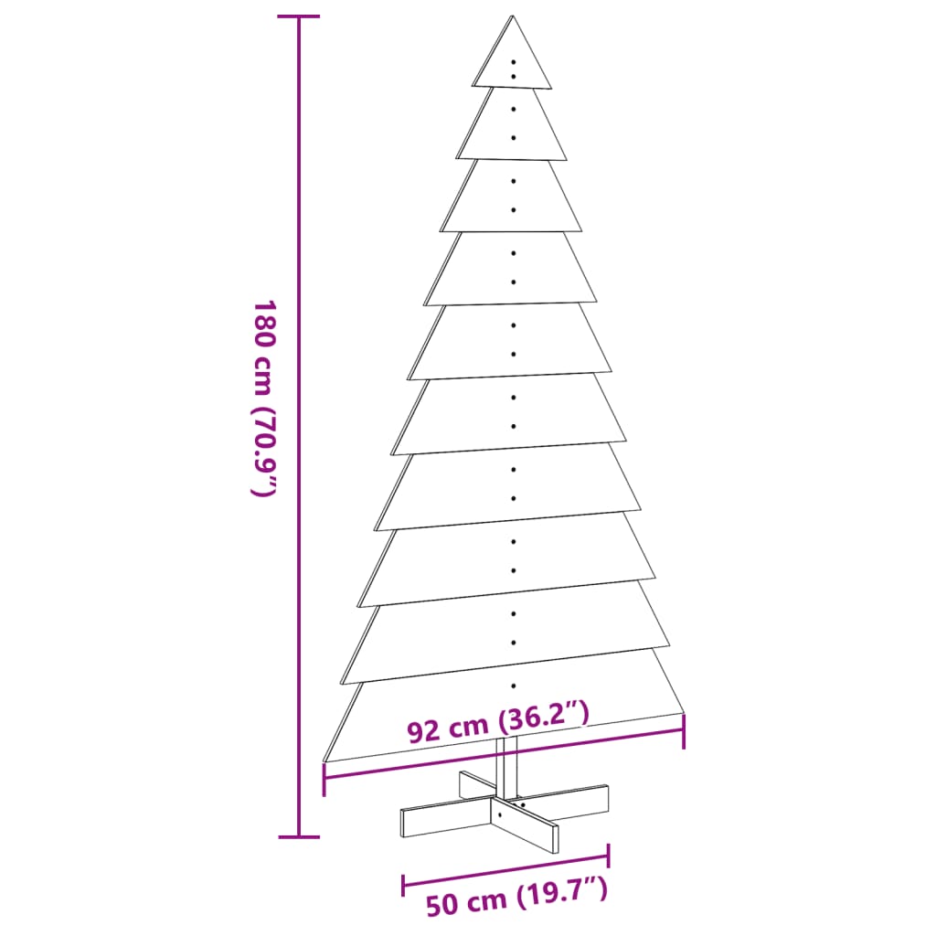 Drveno ukrasno božićno drvce 180 cm od masivne borovine