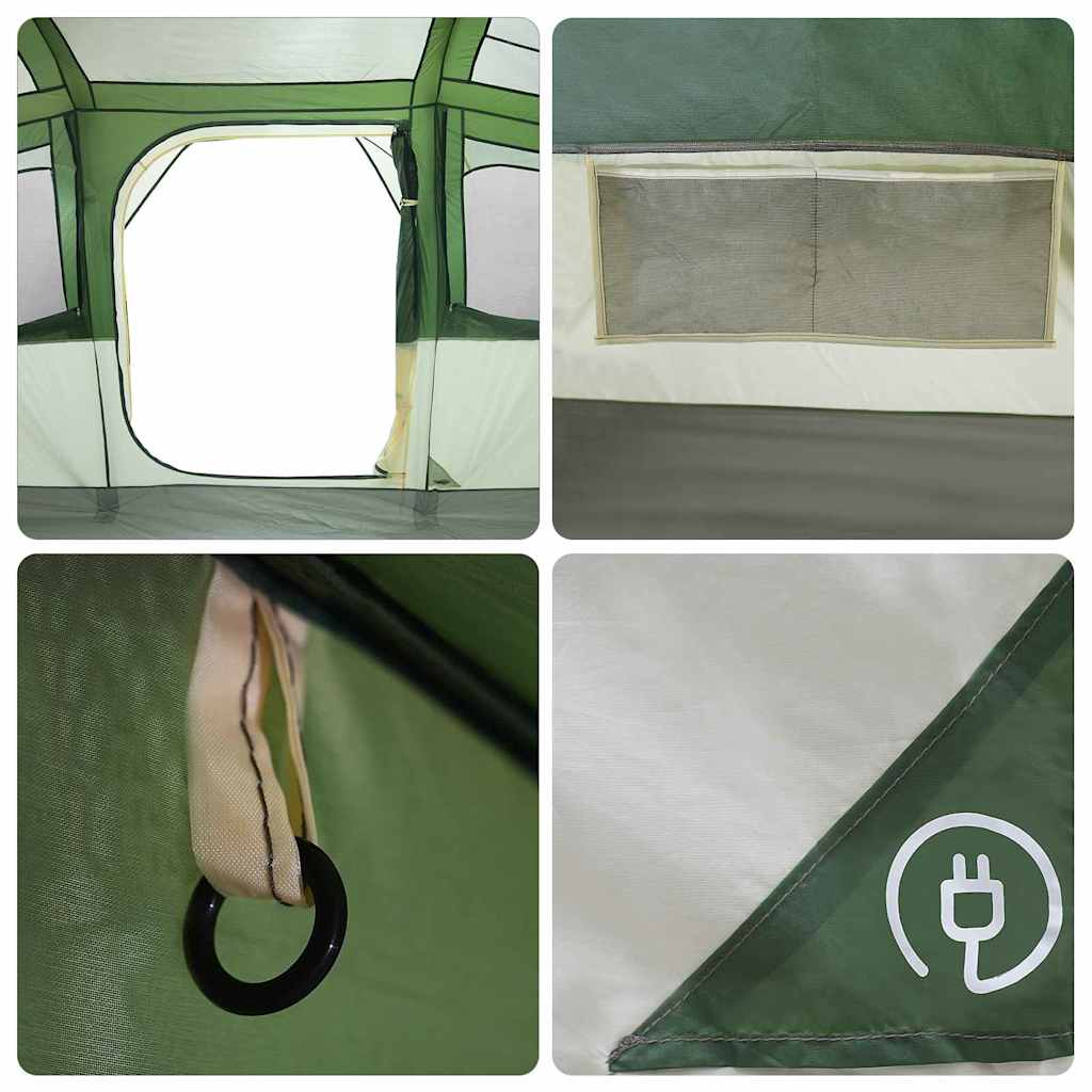 Obiteljski šator s krovom Bijela i zelena 435 x 255 x 216 cm