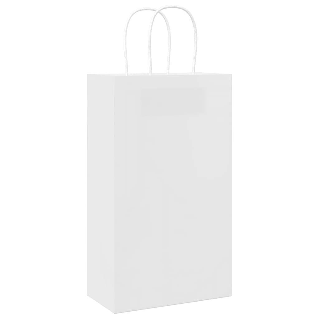 Papirnate vrećice 50 kom s ručkama bijele 21x11x36 cm