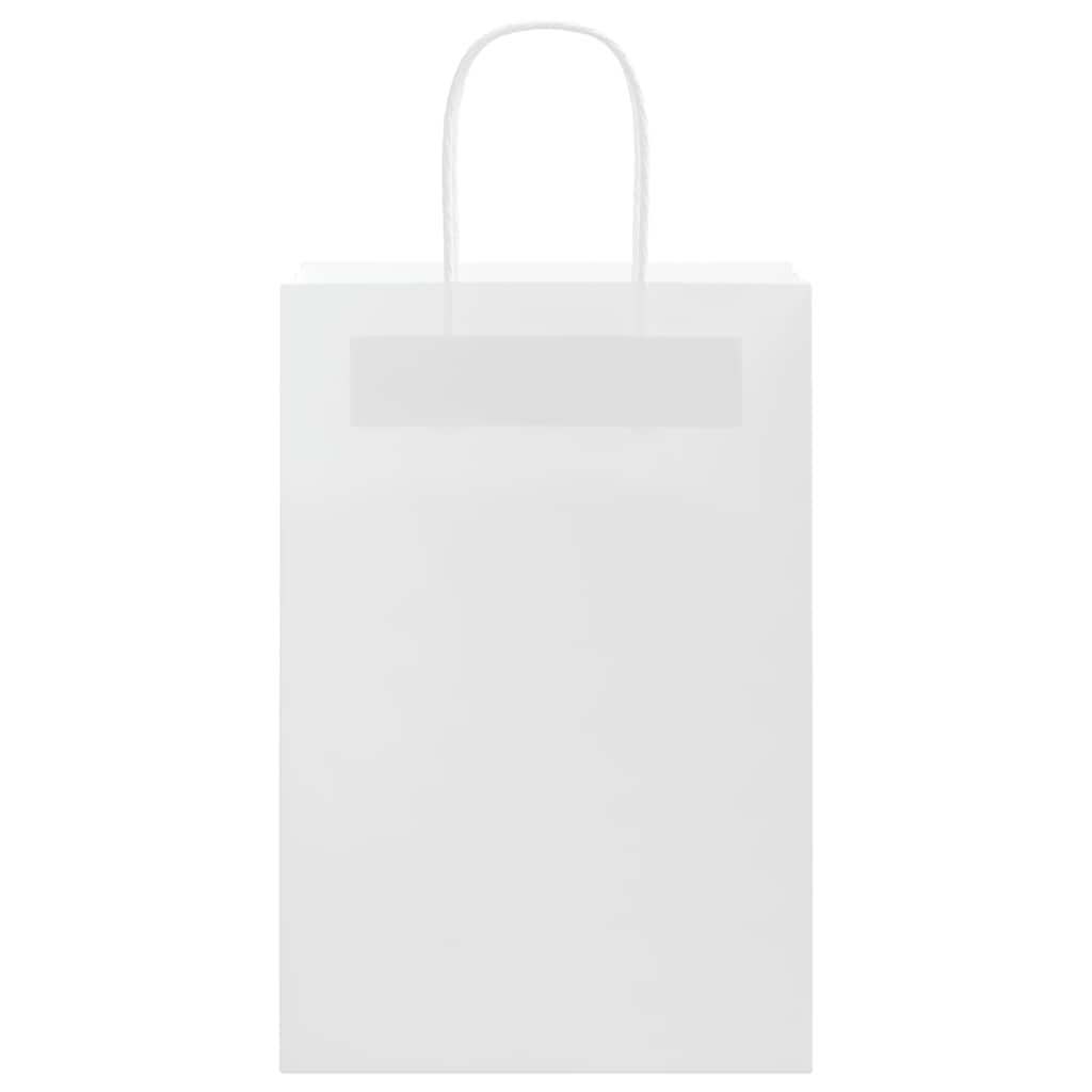 Papirnate vrećice 250 kom s ručkama bijele 21x11x31 cm