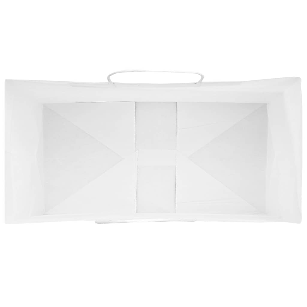 Papirnate vrećice 250 kom s ručkama bijele 21x11x31 cm
