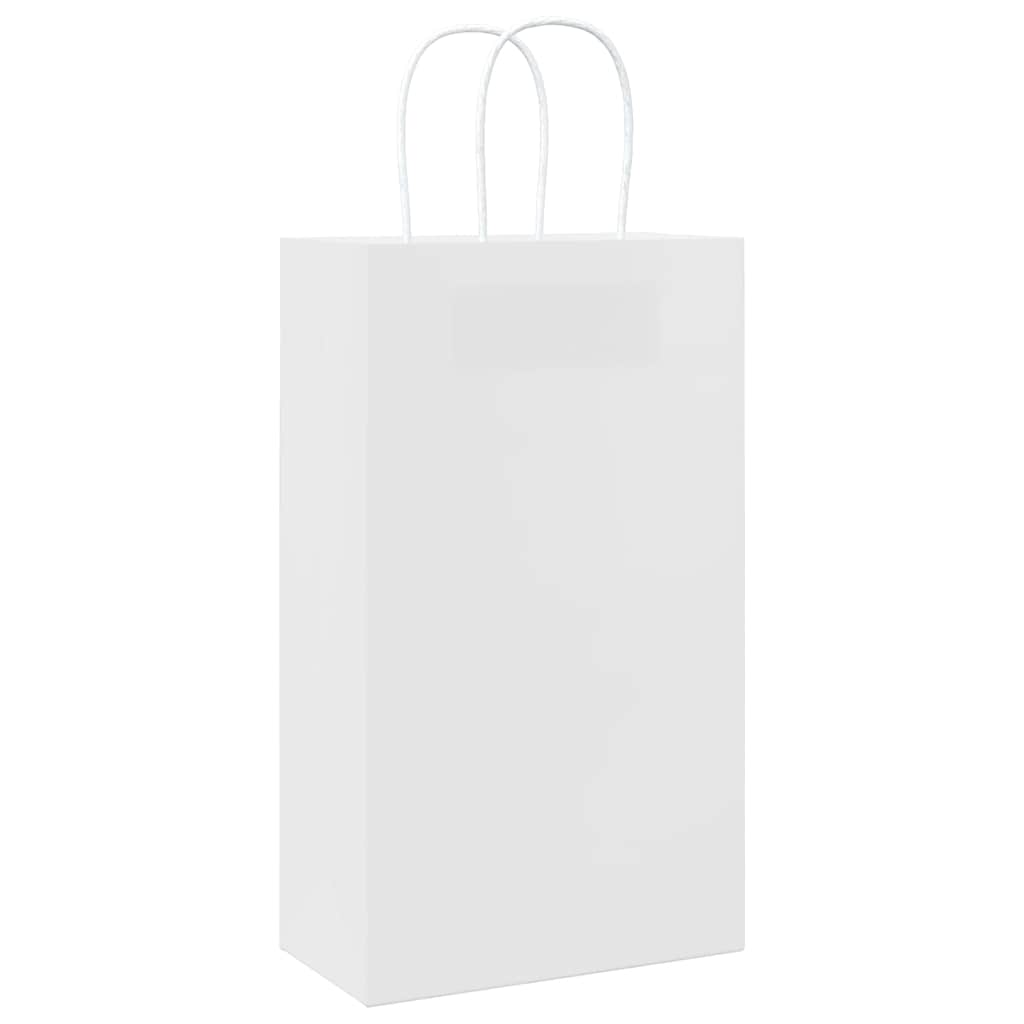 Papirnate vrećice 250 kom s ručkama bijele 21x11x36 cm