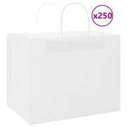 Papirnate vrećice 250 kom s ručkama bijele 32x22x24 cm