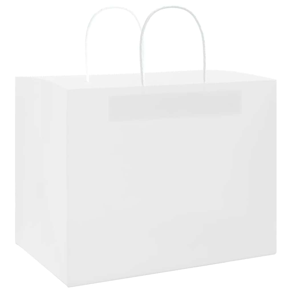 Papirnate vrećice 250 kom s ručkama bijele 32x22x24 cm