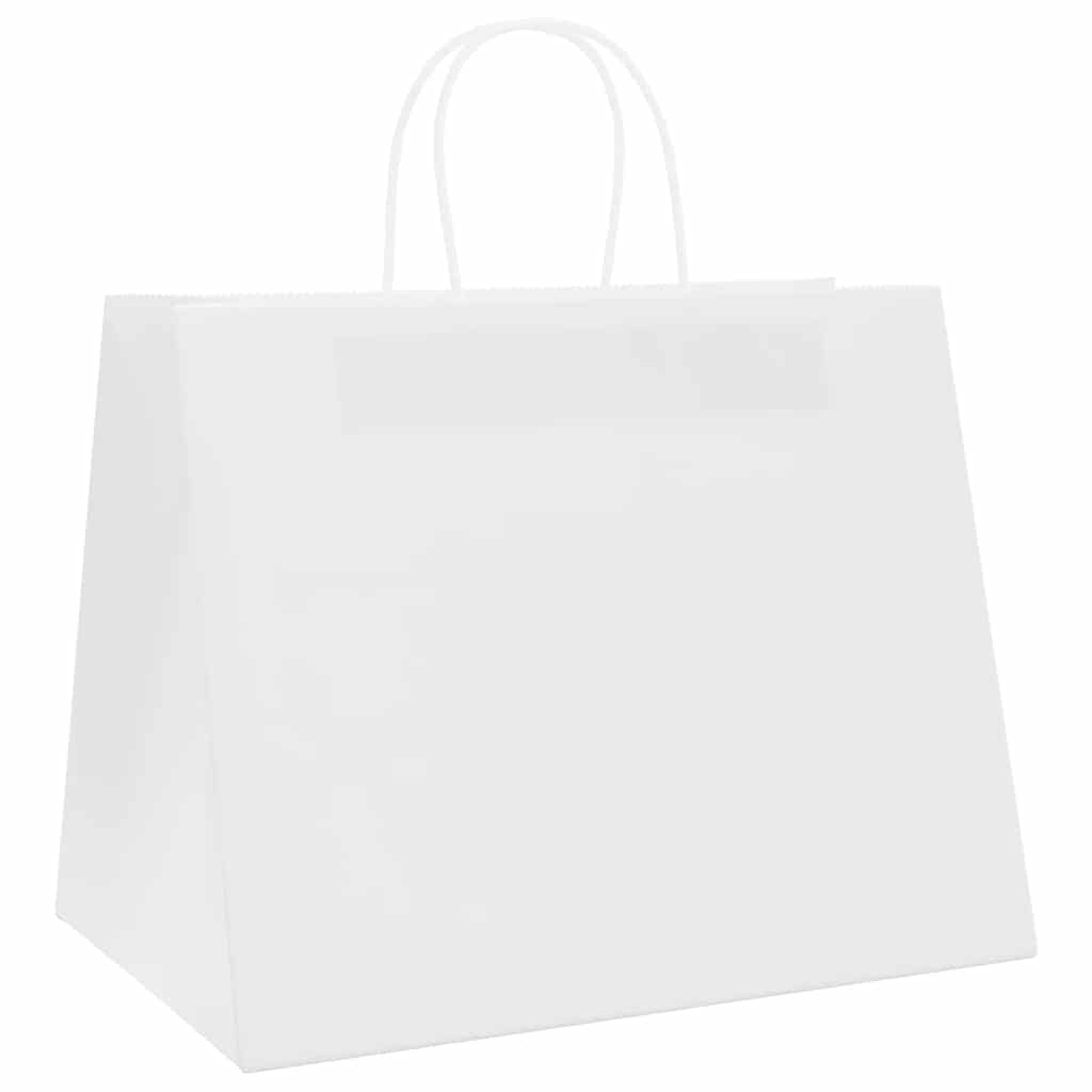 Papirnate vrećice 250 kom s ručkama bijele 32x22x24 cm