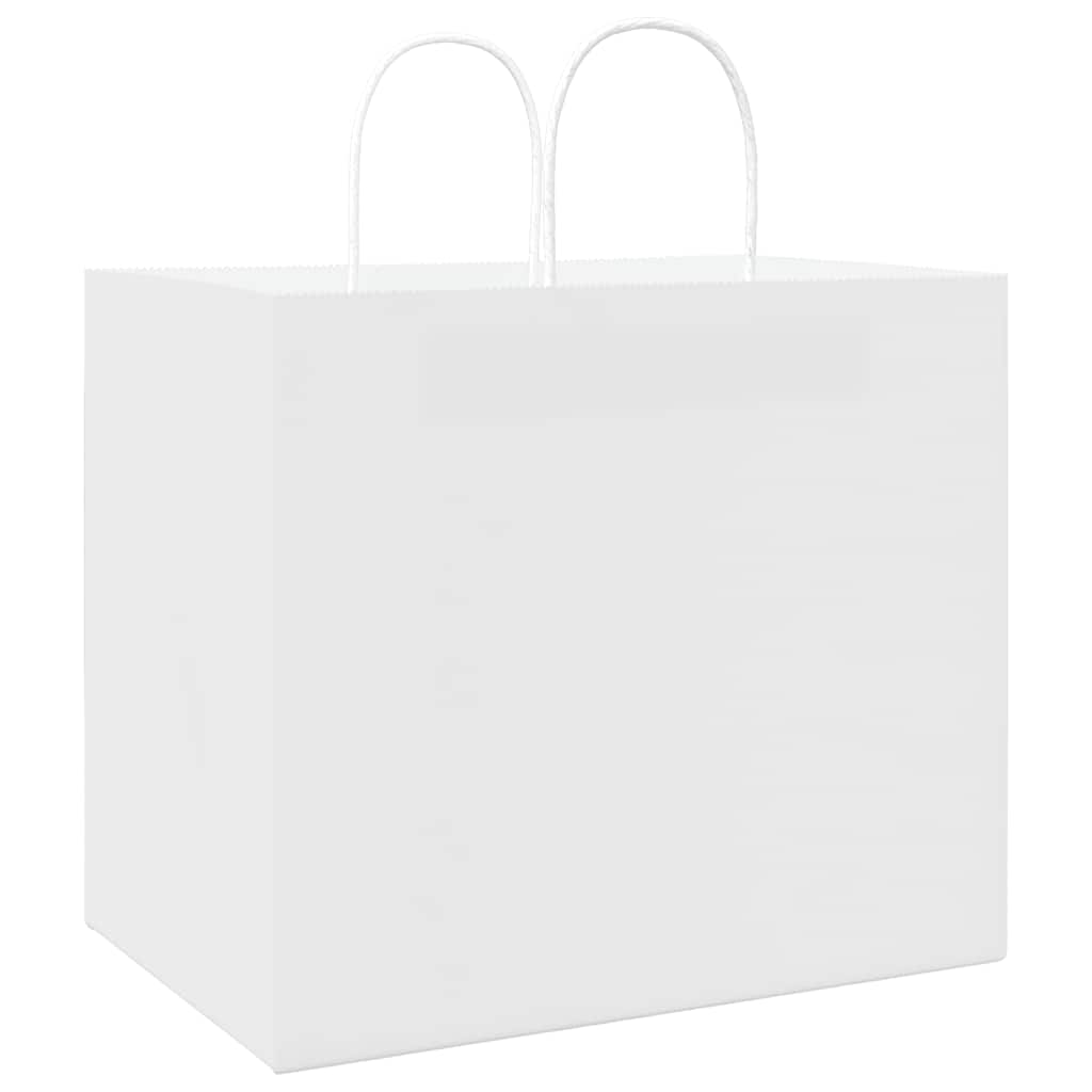 Papirnate vrećice 250 kom s ručkama bijele 32x22x28 cm