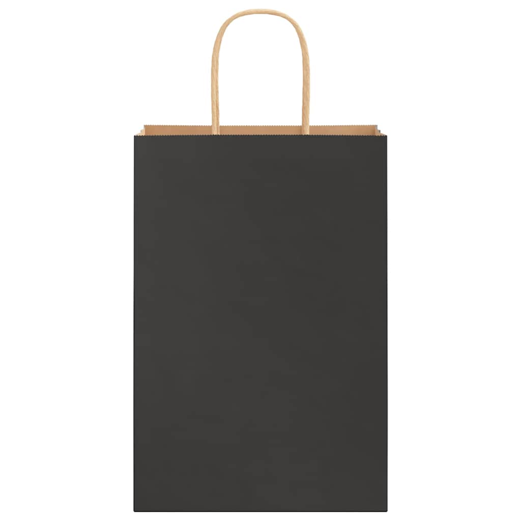 Papirnate vrećice 250 kom s ručkama crne 21x11x31 cm
