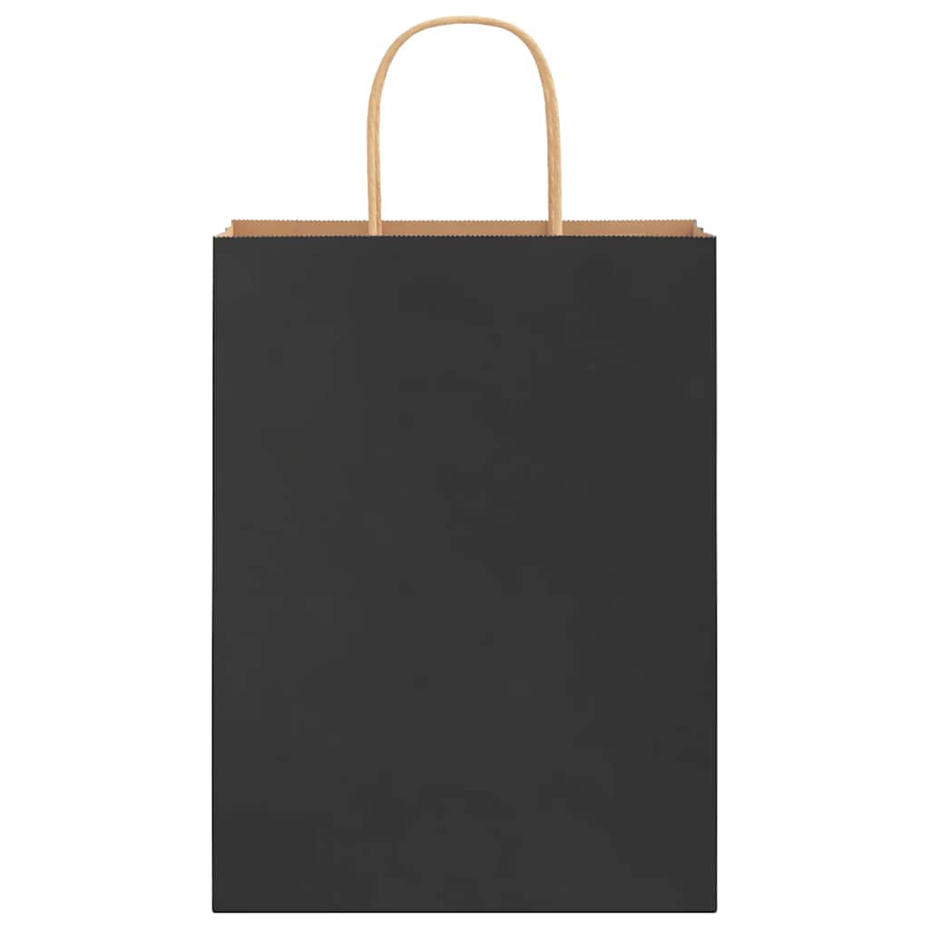 Papirnate vrećice 250 kom s ručkama crne 26x12x35 cm