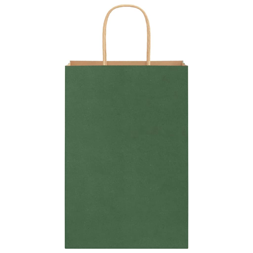 Papirnate vrećice 250 kom s ručkama zelene 21x11x31 cm