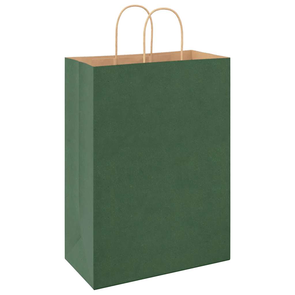 Papirnate vrećice 250 kom s ručkama zelene 32x17x44 cm